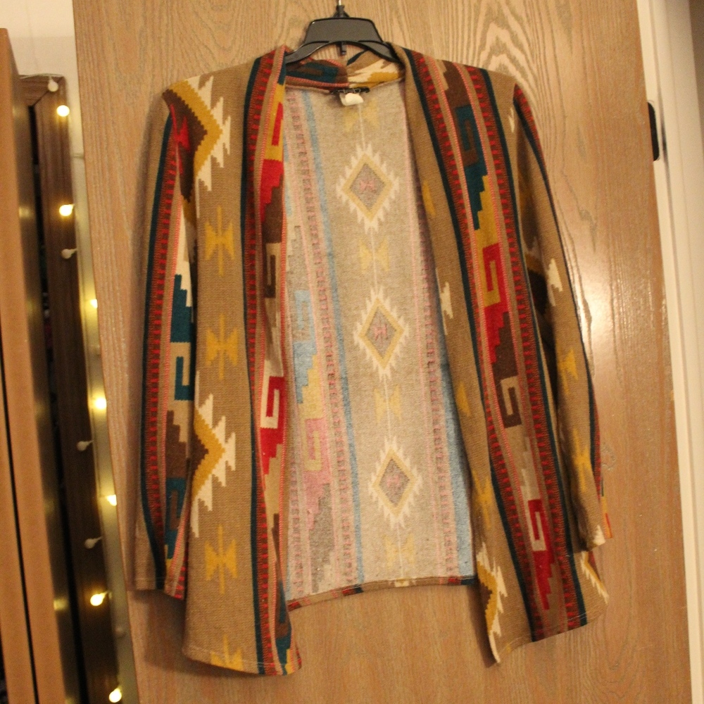 Aztec print cardigan